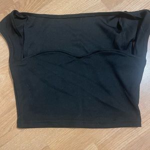 Sweetheart Neck Rib Cropped Tee